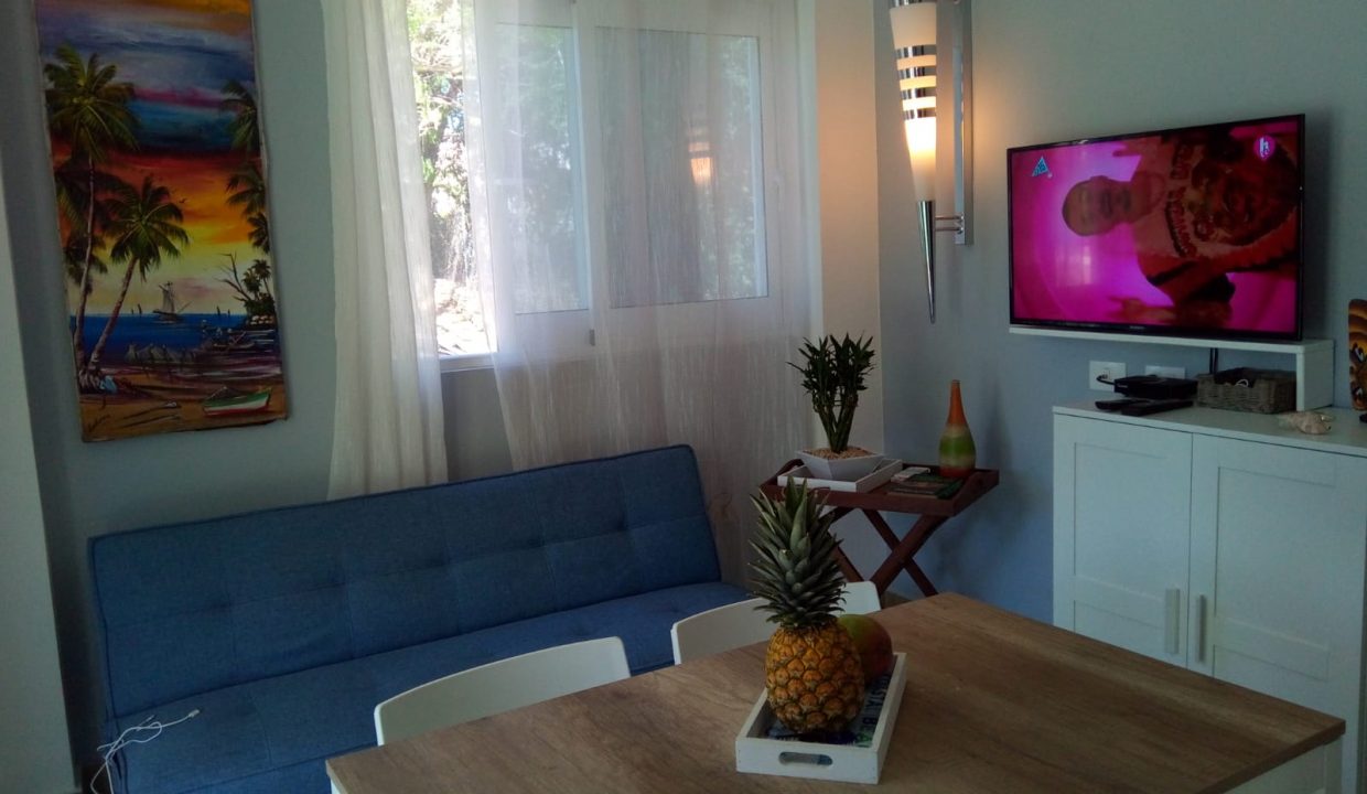 Tropical Comfort in Camino Llibre – Your Perfect 1-Bedroom Retreat (living room angle 2)